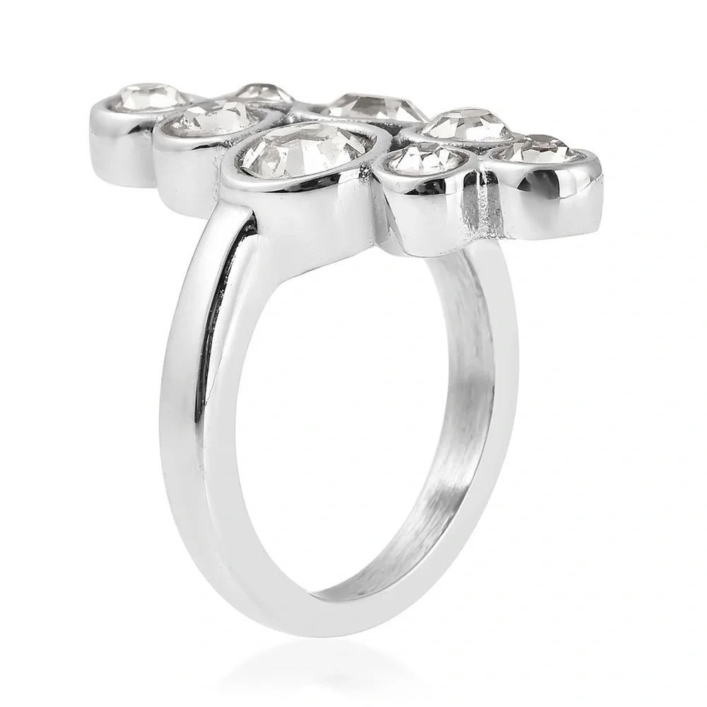 White Austrian Crystal Ring and Necklace Set